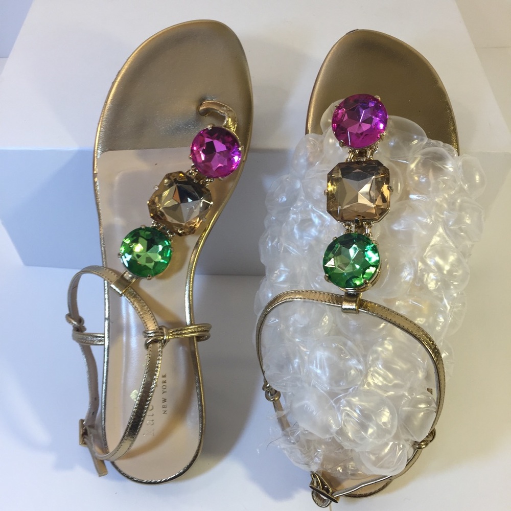 KATE SPADE Large Multicolor Rhinestone Sandal SZ 9